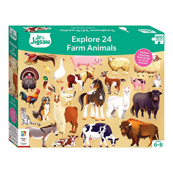 100pc Junior Jigsaw Jigsaw Puzzle Explore 24: Farm Animals 4y+