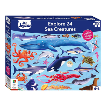 100pc Junior Jigsaw Jigsaw Puzzle Explore 24: Sea Creatures 4y+