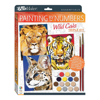 Art Maker Essentials: Painting by Numbers Wild Cats Art/Craft Kit 12y+