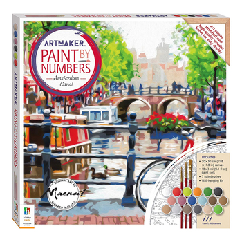 Art Maker Paint by Numbers Canvas Amsterdam Canal Painting Set 