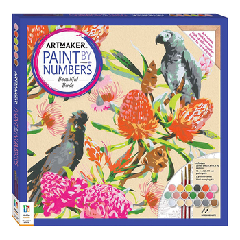 Art Maker Paint by Numbers: Beautiful Birds Painting Set 