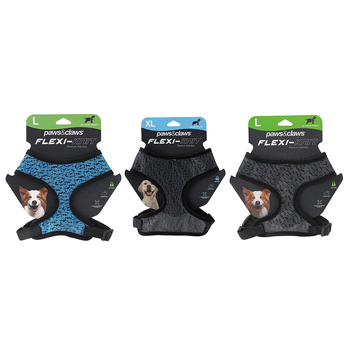 3PK Paws & Claws Flexi-Knit Harness For L/XL/XXL Dog Assorted