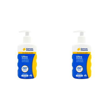 2PK Cancer Council 200ml Ultra Sunscreen SPF50+ Body Lotion