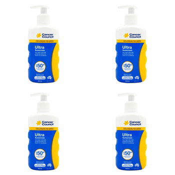 4PK Cancer Council 200ml Ultra Sunscreen SPF50+ Body Lotion