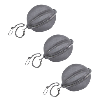 3PK Cuisena 6.5cm Stainless Steel Mesh Tea Infuser w/ Chain