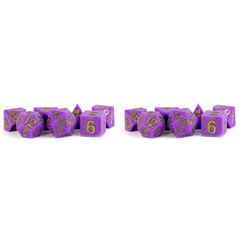 14pc Fanroll by Metallic Sharp Edge Silicone Rubber RPG Dice Set 16mm - Regal Ricochet