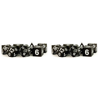 14pc Fanroll by Metallic Sharp Edge Silicone Rubber RPG Dice Set 16mm - Gold Scatter