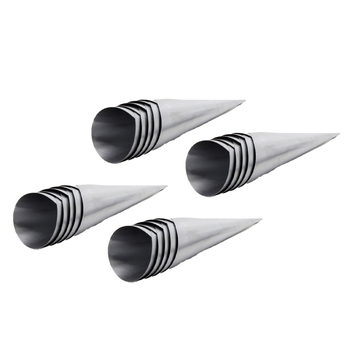 4x 6pc Cuisena Cream Horn Tin Plate Moulds Set - Silver