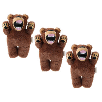 3PK Paws & Claws Angry Animals Plush Bear 35X20cm