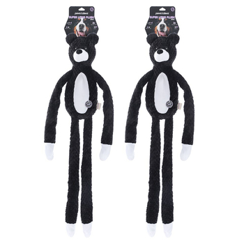 2PK Paws & Claws 100x20cm Super Long Plush Bear Dog Toy w/ Rope Inner