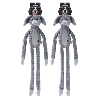 2PK Paws & Claws 100x20cm Super Long Plush Rabbit Dog Toy w/ Rope Inner