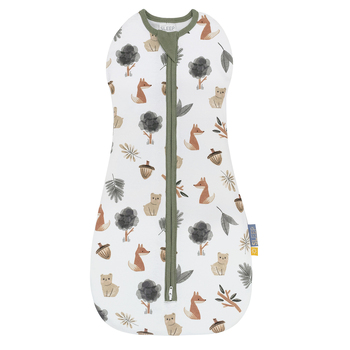 Living Textiles 0.2 TOG 0-3M Zip Up Swaddle Forest Retreat
