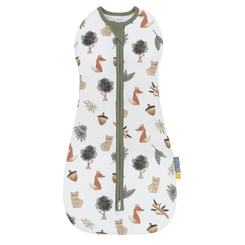Living Textiles 0.2 TOG 4-12M Zip Up Swaddle Forest Retreat