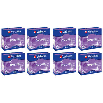 8x 5PK Verbatim DVD+R 4.7GB 120 Minutes