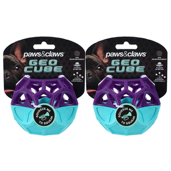 2PK Paws & Claws 8.5cm Geo Floating TPR Cube Ball