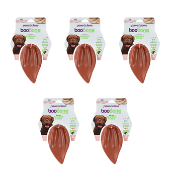 5x Paws & Claws BooBone 16cm Pigs Ear Chew Toy - BBQ Pork