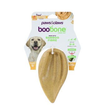 Paws & Claws BooBone 16cm Pigs Ear Chew Toy - Peanut Butter