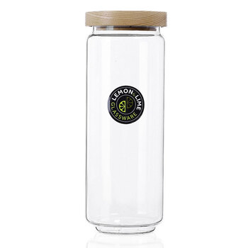 Lemon & Lime Woodend Beach Glass Canister 1.4L