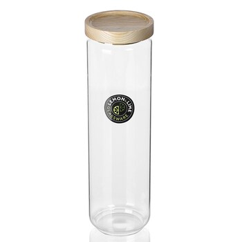 Lemon And Lime Woodend Beach Glass Canister 1.65L