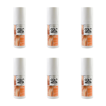 6PK Loreal Paris Colorista Hair Spray 1 Day Colour 75ml - Rosegold Hair