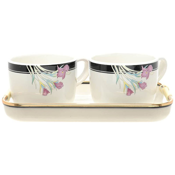 3pc Soup Mugs with Tray