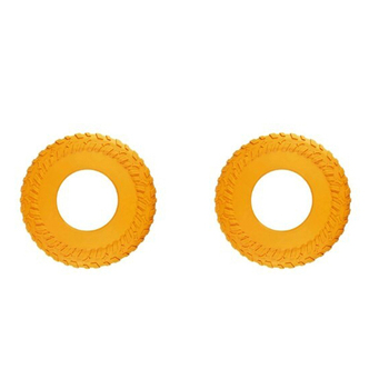 2PK Rosewood Round Flying Saucer Pet Dog Chew Interactive Fun Play Toy Large Yellow