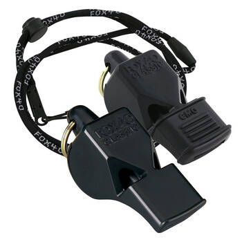 2pc Fox 40 Summit Classic CMG Whistle w/ Breakaway Lanyard Black