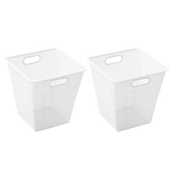 2PK Mesh by Boxsweden Storage Basket 28cm x 28cm - White