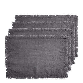J.Elliot Avani 33x48cm Cotton Placemat Set - Charcoal