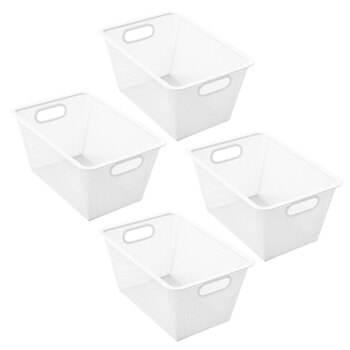 4PK Mesh by Boxsweden Storage Basket 33cm x 23cm - White