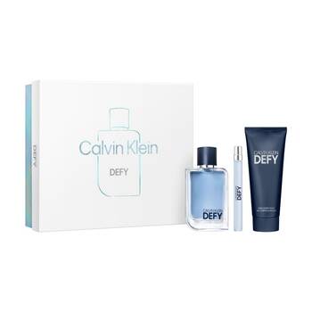 3pc Calvin Klein Defy Men 100ml EDT 100ml Hair & Body Wash 10ml Travel Spray 