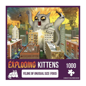 1000pc Exploding Kittens Feline of Unusual Size Puzzle 49x68cm