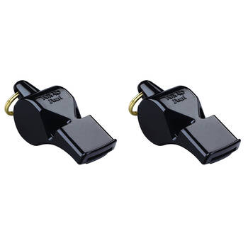 2PK Fox 40 Summit Pearl Whistle w/ Breakaway Lanyard Black