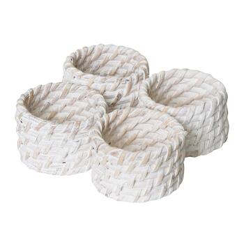 4pc J. Elliot Pacifica Rattan Napkin Ring Whitewash