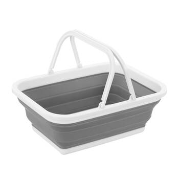 Boxsweden Foldaway Carry Basket 10L W/handles 38x28.5x15.5cm White