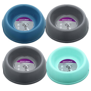 4PK Paws & Claws Pet Essentials Round Bowl Large w/ Handle 16x21x6.5cm 1.6L Assorted