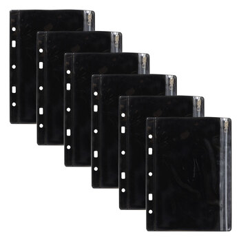 6pc Colourhide Bindermate A5 Pencil Case Insert For Binders - Black