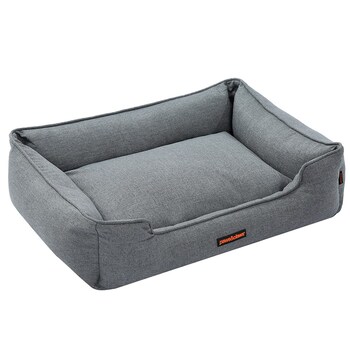 Paws & Claws Pia Walled Pet Bed Lge Grey 80X60X20cm