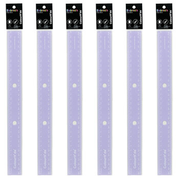 6pc Colourhide 30cm Bindermate Ruler For Ring Binder - Purple