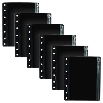 6pc Colourhide Bindermate A4 Pencil Case Insert For Binders Black Large