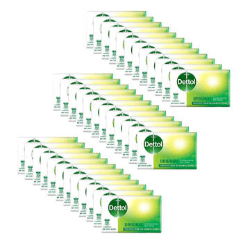12x 3pc Dettol Antibacterial Body Bar Soap Original 60g Bath Shower Care