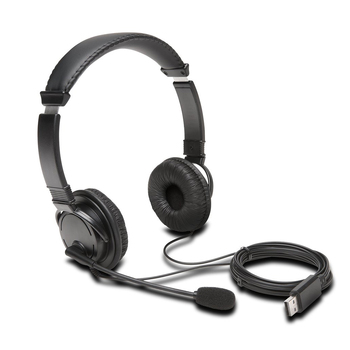 Kensington USB-A Headphones Over-Ear Headset w/ Mic For Laptop/PC - Black