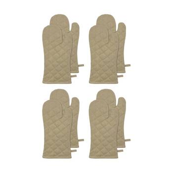 4PK J.Elliot Home Jules Oven Mitt Kitchen Accessory 19x35x2cm Beige