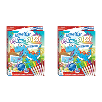 2x Inkredibles Colour Burst Dinosaurs Colouring Activity Kit 3y+