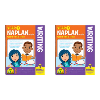 2x School Zone Year 7 Naplan*-style Writing Workbook & Tests Kids Book 12y+