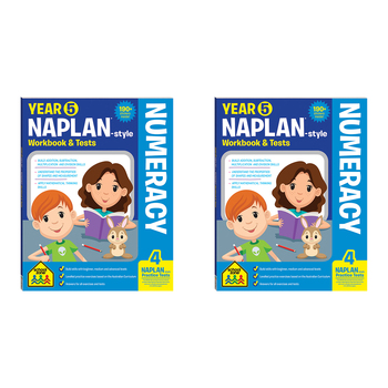 2x School Zone Year 5 Naplan*-style Numeracy Workbook & Tests Kids Book 10y+