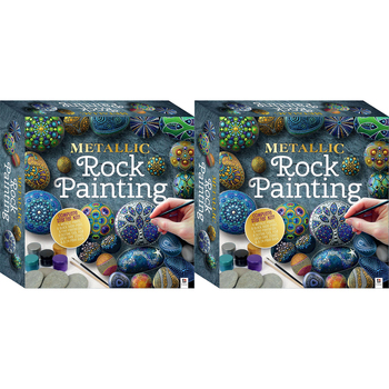 2x Craft Maker Metallic Rock Painting Box Set Craft Activity Kit 