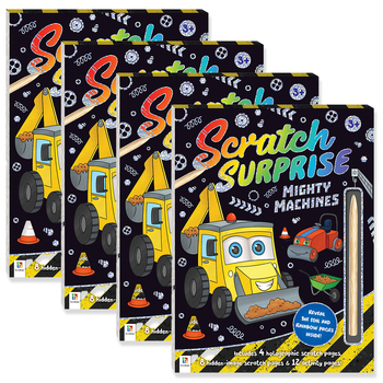 4x Kaleidoscope Scratch Surprise: Mighty Machines Activity Book 3y+