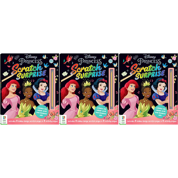 3x Kaleidoscope Scratch Surprise Disney Princess Activity Book 3y+