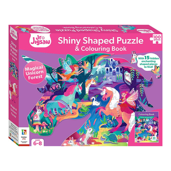 Junior Jigsaw Magical Unicorn Forest Shiny Shaped 100pc Jigsaw Puzzle 6y+